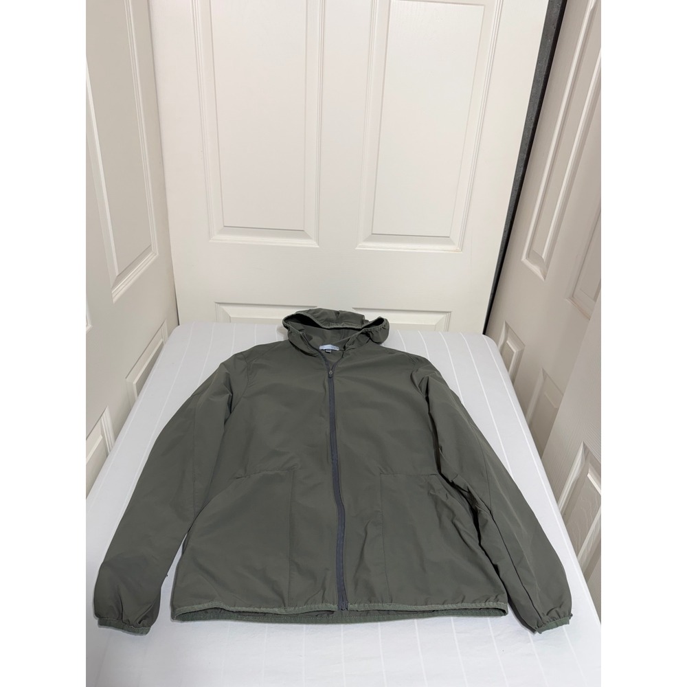Tasc Performance Mens Hooded Windbreaker Jacket Olive Green Full Zip Medium